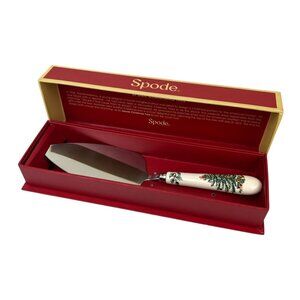 Spode Christmas Tree Cake Slicer Server 10.5" England Ceramic Holiday Dining